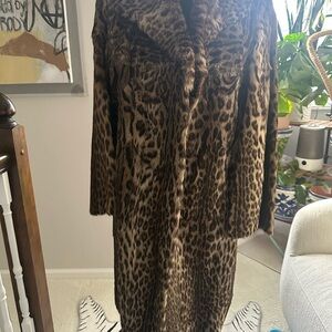 Women's Leopard/Lippi/Ocelot Fur Long Coat - Brown